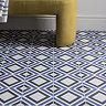 Sumi Blue Patterned Wall and Floor Tiles - 200 x 200mm