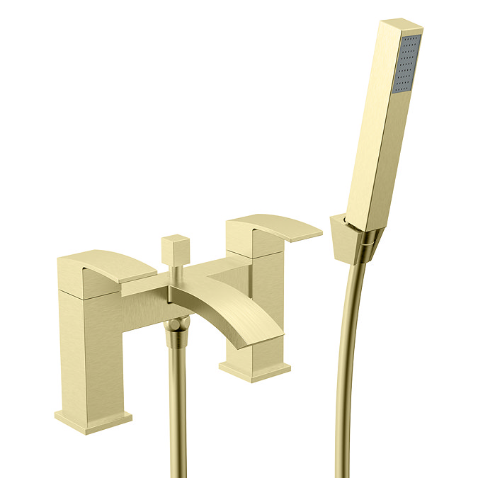 Summit Bath Shower Mixer with Shower Kit Brushed Brass