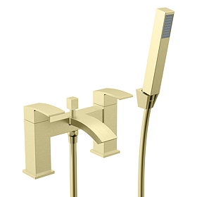 Summit Bath Shower Mixer with Shower Kit Brushed Brass