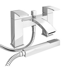 Summit Bath Shower Mixer with Shower Kit - Chrome Large Image