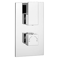 Summit Twin Concealed Thermostatic Shower Valve - Chrome Large Image