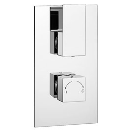 Summit Twin Concealed Thermostatic Shower Valve - Chrome Large Image