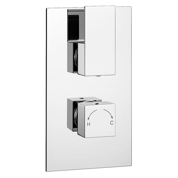 Summit Twin Concealed Thermostatic Shower Valve - Chrome Large Image