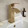 Summit Curved Mono Basin Mixer Tap Brushed Brass