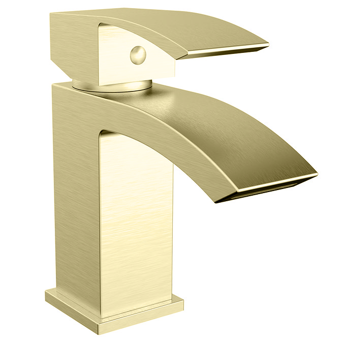 Summit Curved Mono Basin Mixer Tap Brushed Brass