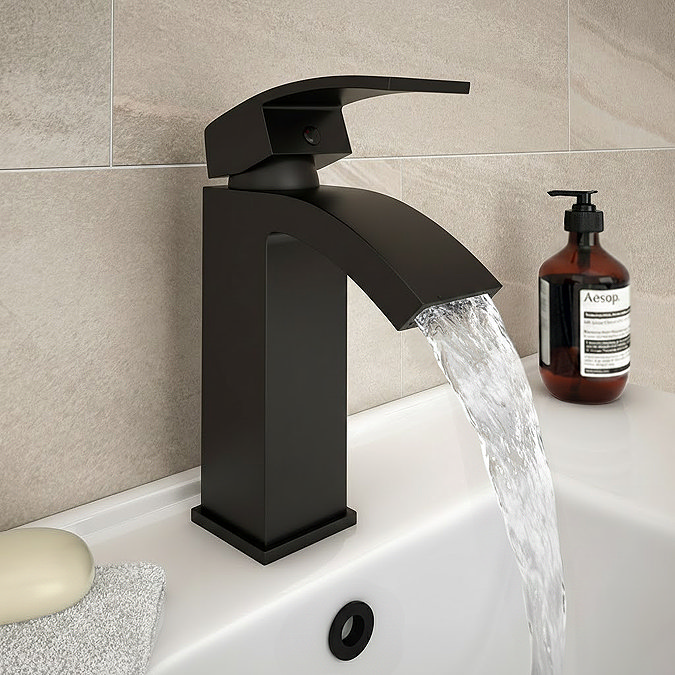Summit Curved Mono Basin Mixer Tap Matt Black