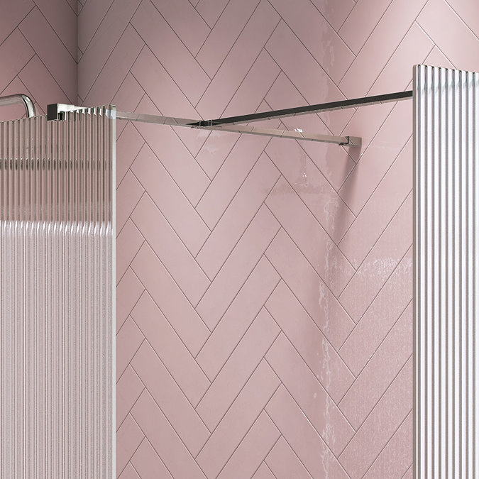 T-Piece For Arezzo Fluted Glass Wetroom Screens - Chrome  Profile Large Image