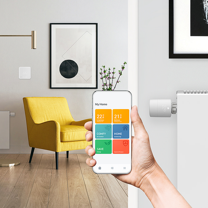 Tado Wired Smart Thermostat V3+ Add-on  In Bathroom Large Image