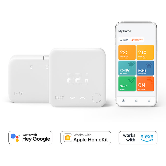 Tado Wireless Smart Thermostat V3+ Starter Kit with Hot Water Control  In Bathroom Large Image