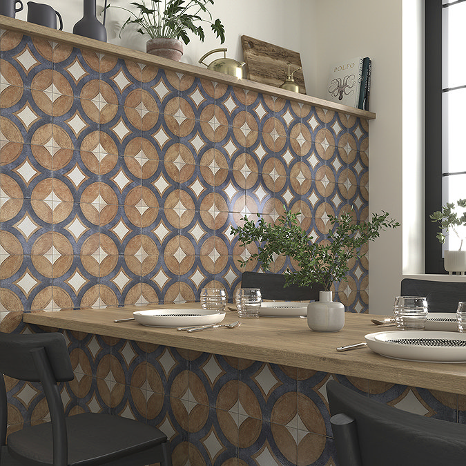 Talence Terracotta Decor Wall and Floor Tiles - 200 x 200mm
