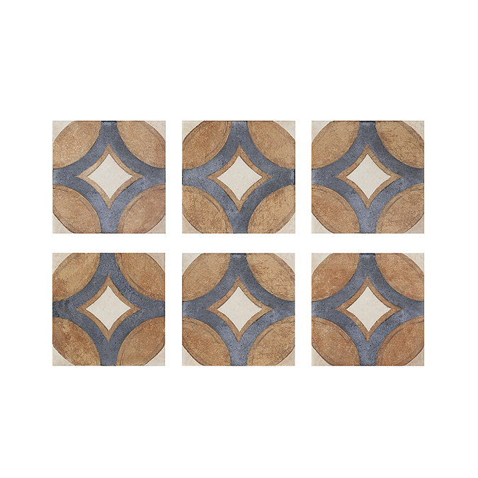 Talence Terracotta Decor Wall and Floor Tiles - 200 x 200mm