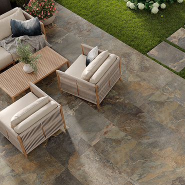 Taranto Outdoor Natural Slate Effect Floor Tiles - 600 x 900mm