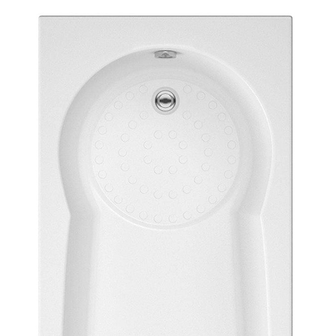 Taranto Textured Base Keyhole Shower Bath 1700x800  Profile Large Image