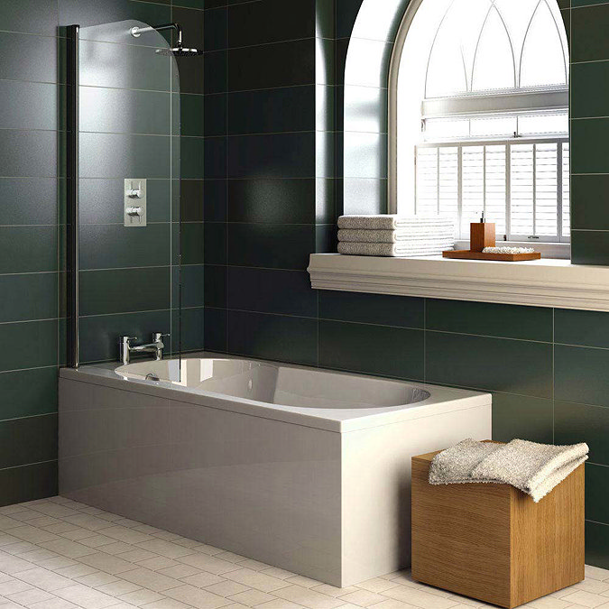 Taranto Textured Base Keyhole Shower Bath 1700x800  Feature Large Image