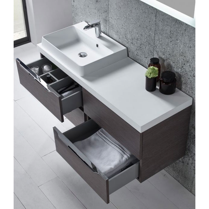 Tavistock Array 1200mm Twin Double Drawer Units & Basin - Dark Java Feature Large Image