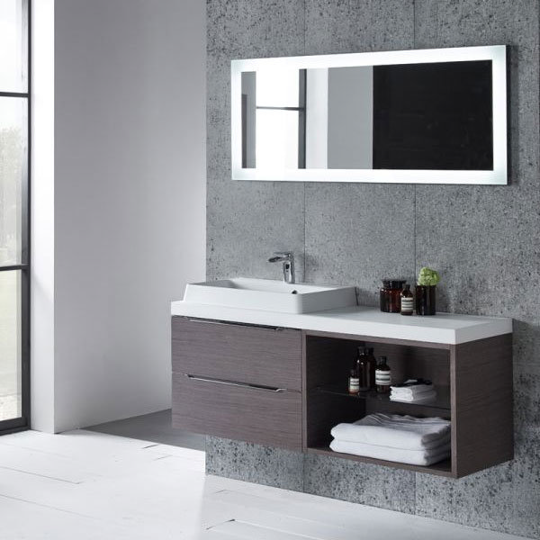 Tavistock Array Two Drawer Unit & Basin with 600mm Open Unit - Dark Java Profile Large Image