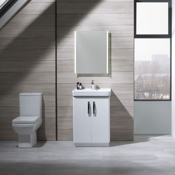 Tavistock Compass 600mm Freestanding Unit & Basin - Gloss White Standard Large Image