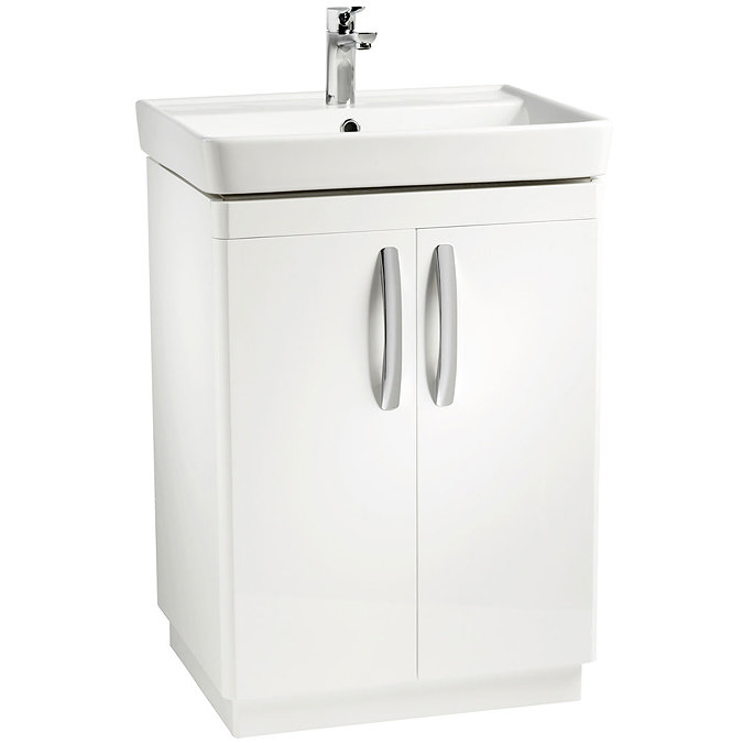 Tavistock Compass 600mm Freestanding Unit & Basin - Gloss White Large Image