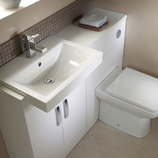 Tavistock Courier 600mm Semi-Countertop Unit & Basin - Gloss White Feature Large Image