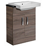 Tavistock Courier 600mm Semi-Countertop Unit & Basin - Havana Oak Large Image