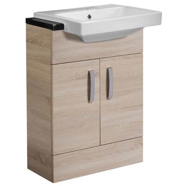 Tavistock Courier 600mm Semi-Countertop Unit & Basin - Oregon Oak Large Image