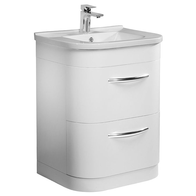 Tavistock Desire 600mm Freestanding Unit & Basin - Gloss White Large Image