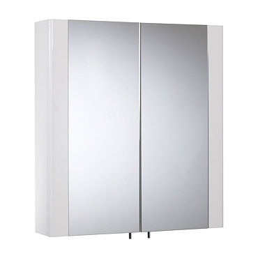 Tavistock Detail Double Door Mirror Cabinet - Gloss White Profile Large Image
