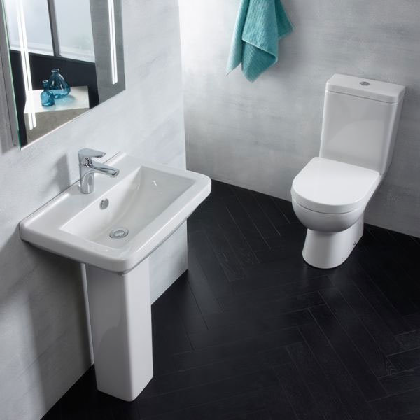 Tavistock Ion 560mm Ceramic Basin & Pedestal Profile Large Image