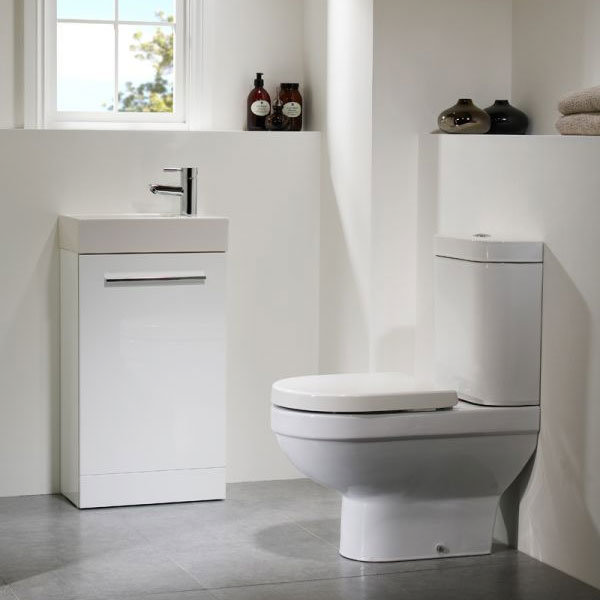 Tavistock Kobe 450mm Freestanding Unit & Basin - Gloss White Feature Large Image