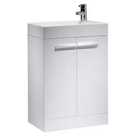 Tavistock Kobe 560mm Freestanding Unit & Basin - Gloss White Large Image