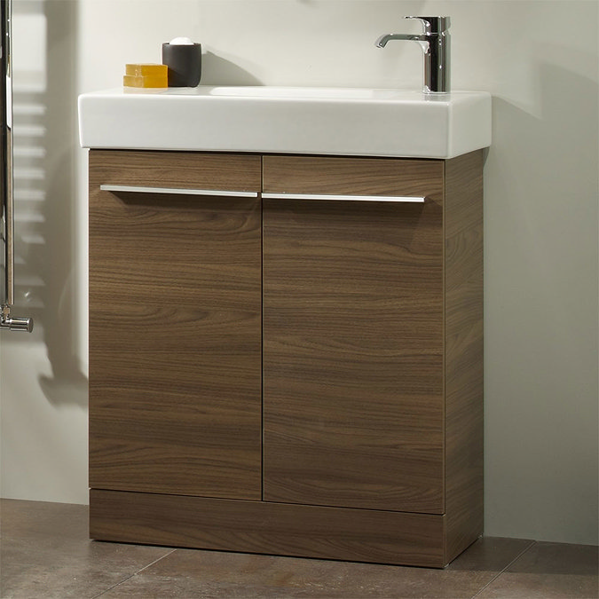 Tavistock Kobe 560mm Freestanding Unit & Basin - Walnut Standard Large Image