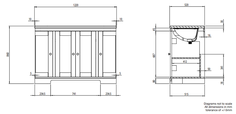 Tavistock Lansdown 1200mm Curved Vanity Unit with Arctic White Double Basin Worktop - Linen White