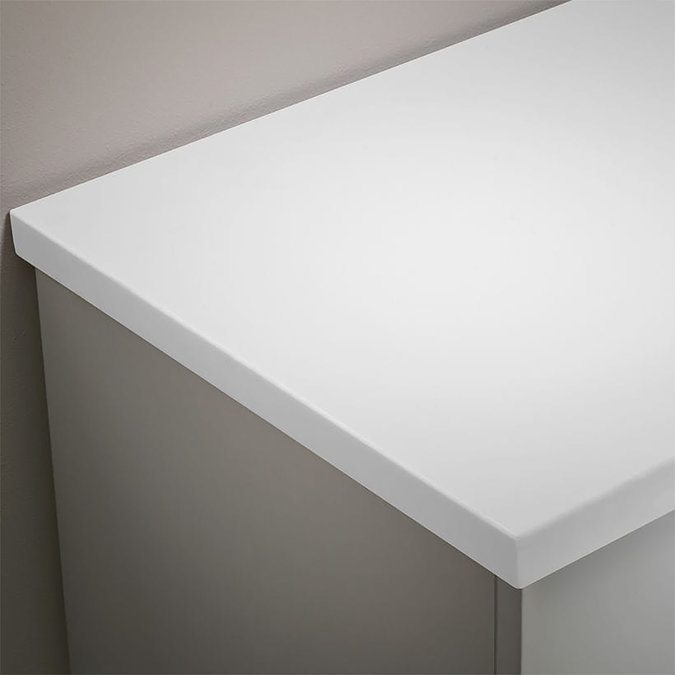Tavistock Lansdown 1200mm Curved Vanity Unit with Arctic White Single Basin Worktop - Linen White