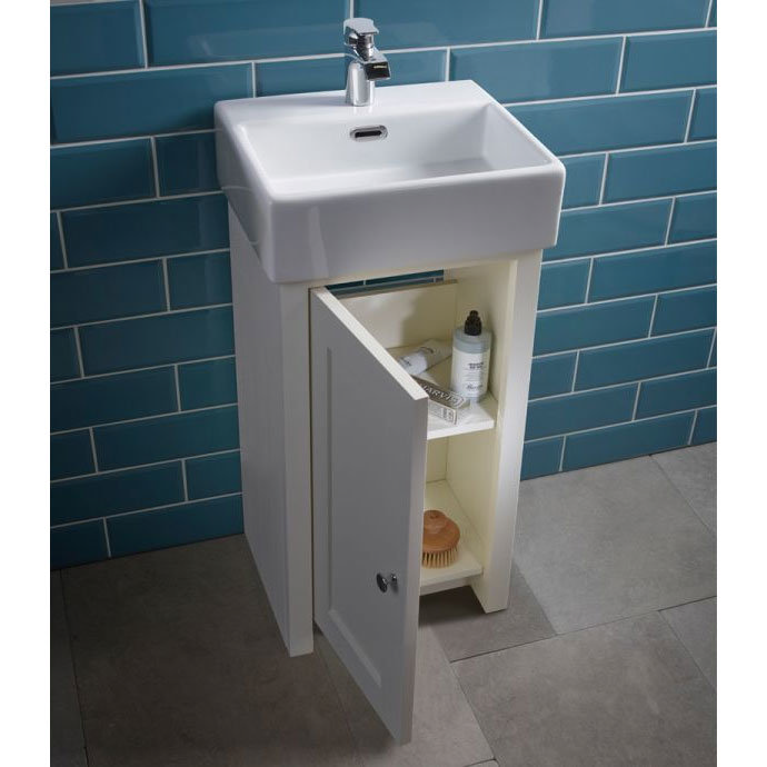 Tavistock Lansdown 400mm Cloakroom Unit with Basin - Linen White Profile Large Image