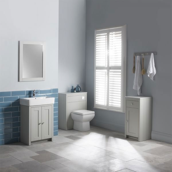 Tavistock Lansdown 550mm Freestanding Unit with Basin - Pebble Grey Profile Large Image