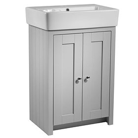 Tavistock Lansdown 550mm Freestanding Unit with Basin - Pebble Grey Large Image