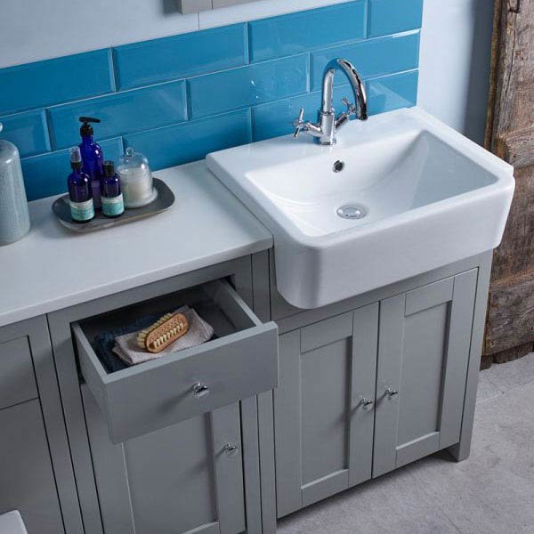 Tavistock Lansdown 700mm Freestanding Unit with Basin - Pebble Grey  Profile Large Image