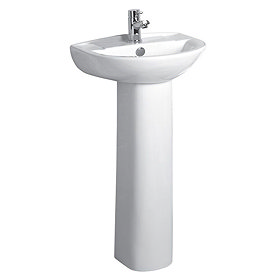 Tavistock Micra 450mm Ceramic Basin & Pedestal Large Image