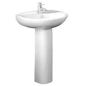 Tavistock Micra 565mm Ceramic Basin & Pedestal Large Image