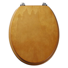 Tavistock Millennium Toilet Seat with Chrome Hinge - Antique Pine Large Image