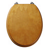 Tavistock Millennium Toilet Seat with Chrome Hinge - Antique Pine Large Image