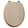 Tavistock Millennium Toilet Seat with Chrome Hinge - Limed Oak Large Image