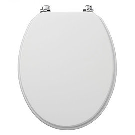 Tavistock Millennium Toilet Seat with Chrome Hinge - White Large Image