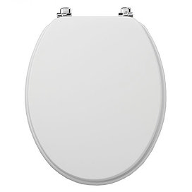 Tavistock Millennium Toilet Seat with Chrome Hinge - White Large Image
