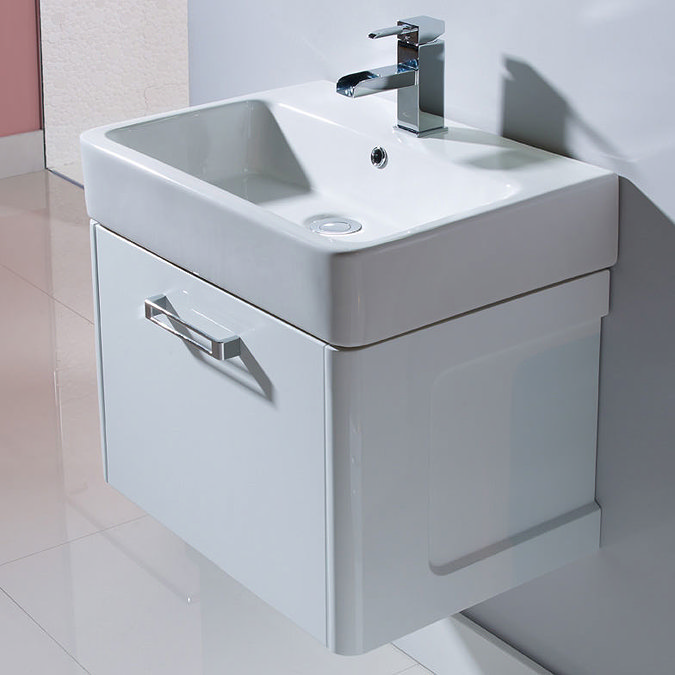 Tavistock Q60 575mm Wall Mounted Unit & Basin - Gloss White Profile Large Image