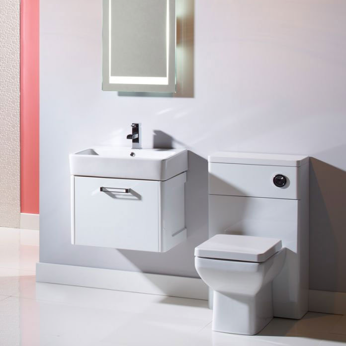 Tavistock Q60 575mm Wall Mounted Unit & Basin - Gloss White Feature Large Image