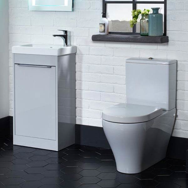 Tavistock Sequence 450mm Freestanding Unit with Basin - Gloss Light Grey  Profile Large Image