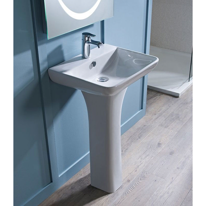 Tavistock Structure 550mm Ceramic Basin & Pedestal Feature Large Image