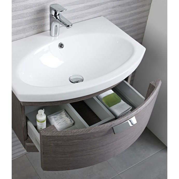 Tavistock Tempo 650mm Wall Mounted Unit & Basin - Dark Java Feature Large Image