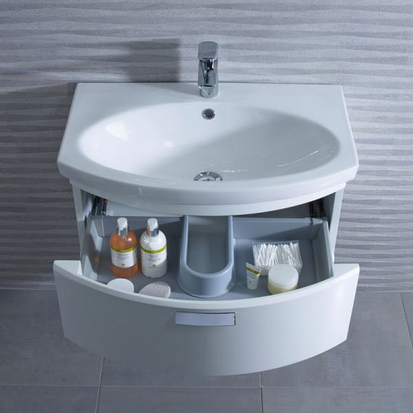 Tavistock Tempo 650mm Wall Mounted Unit & Basin - Gloss White Profile Large Image